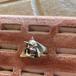 Men's Silver Gothic Skull Ring